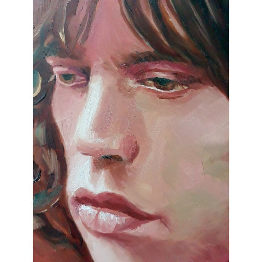 "Classic Mick" Original Oil Painting by Robin White - Oil on Wood Panel 8x10"
